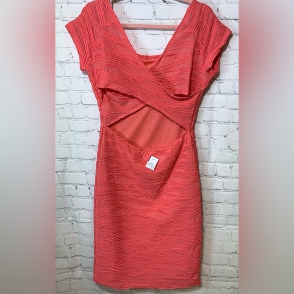 NWT Body Central Elegant Coral Dress Fits M to L (XL) - Picture 3 of 3